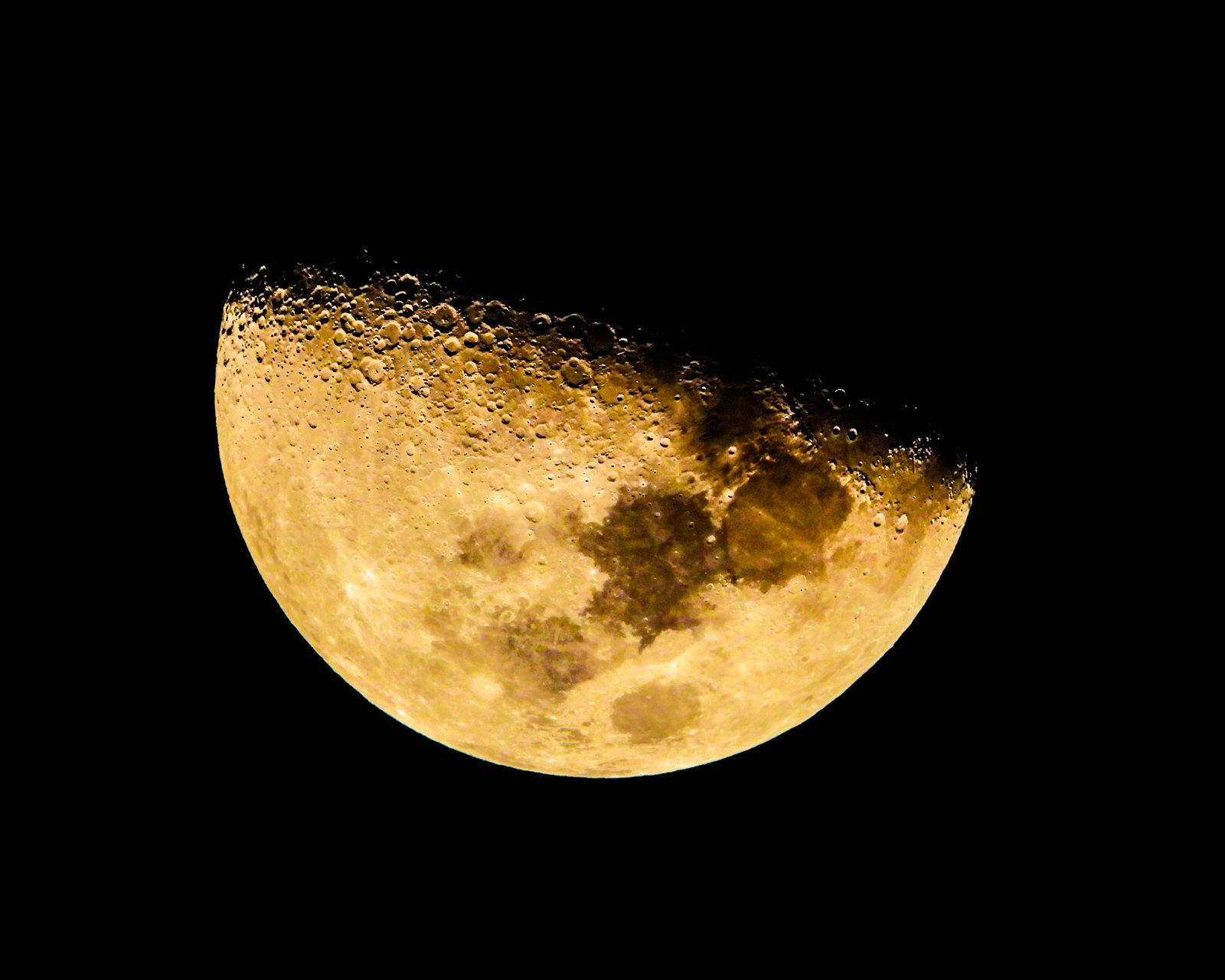 Golden moon against the night sky